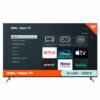 Refurbished 75” Onn. 4K UHD LED Roku Smart TV with Stand and Remote